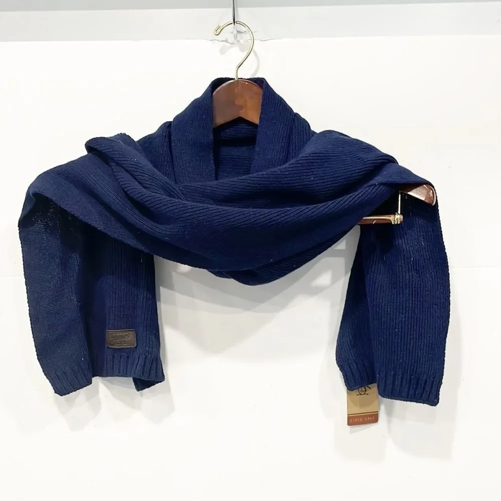 NEW An Original‎ Penguin Blue Men's Knit Scarf NWT Classic Minimalist Preppy